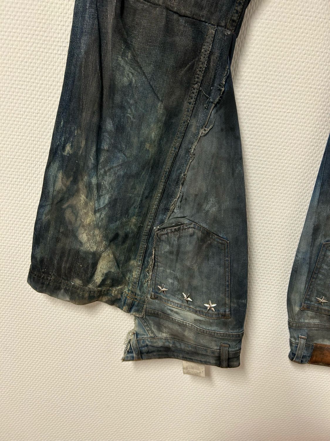 Dolce &amp; Gabbana FW2004 Deconstructed Flared Painted Denim