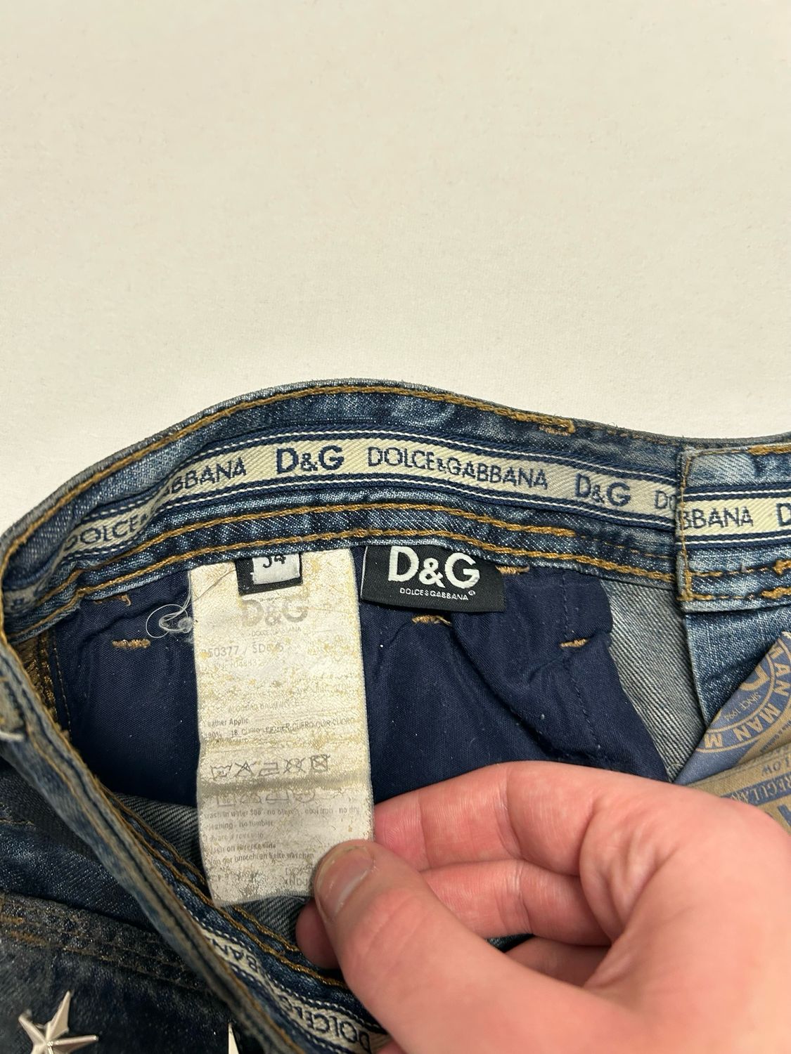 Dolce &amp; Gabbana FW2004 Deconstructed Flared Painted Denim