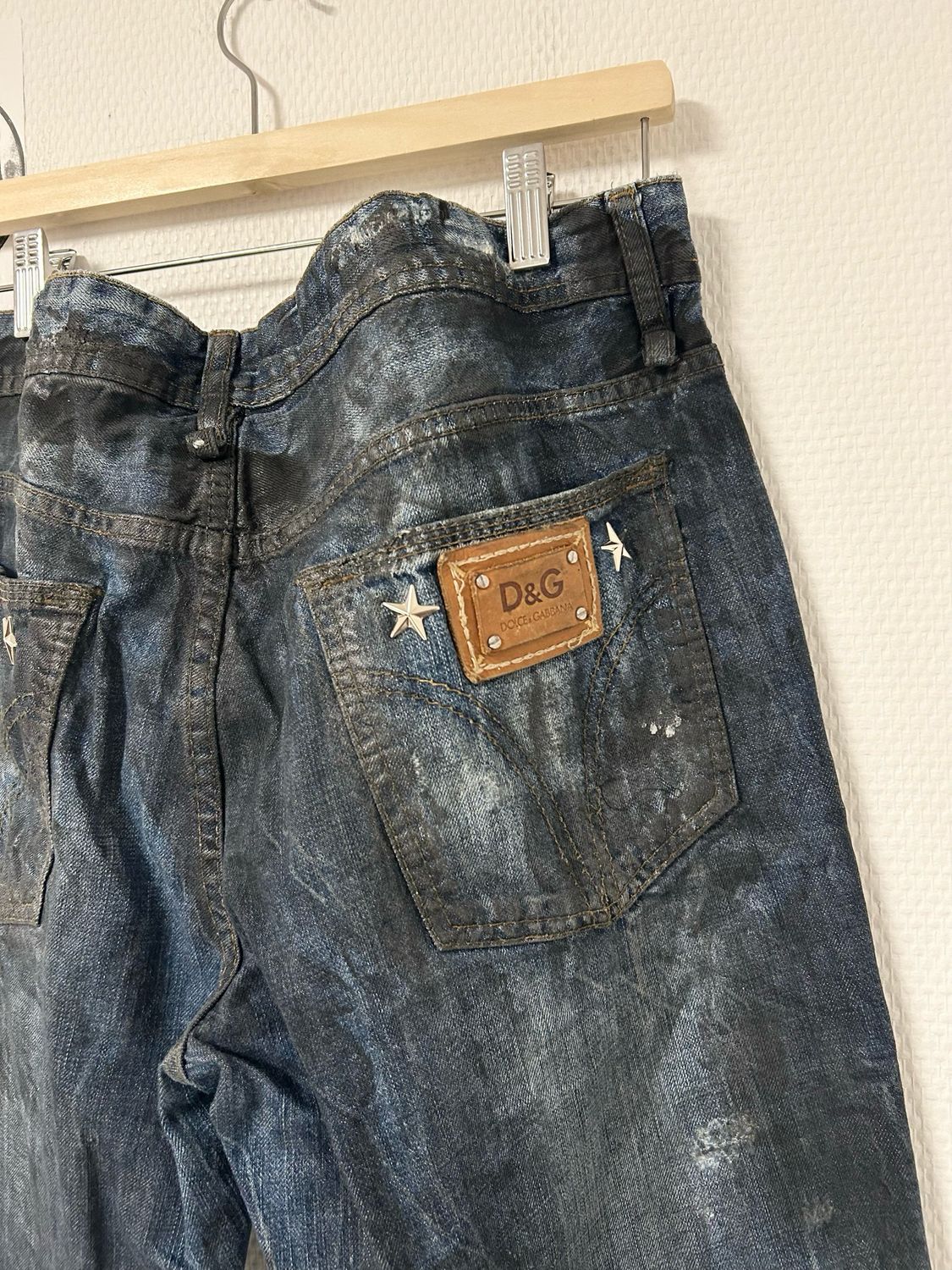Dolce &amp; Gabbana FW2004 Deconstructed Flared Painted Denim