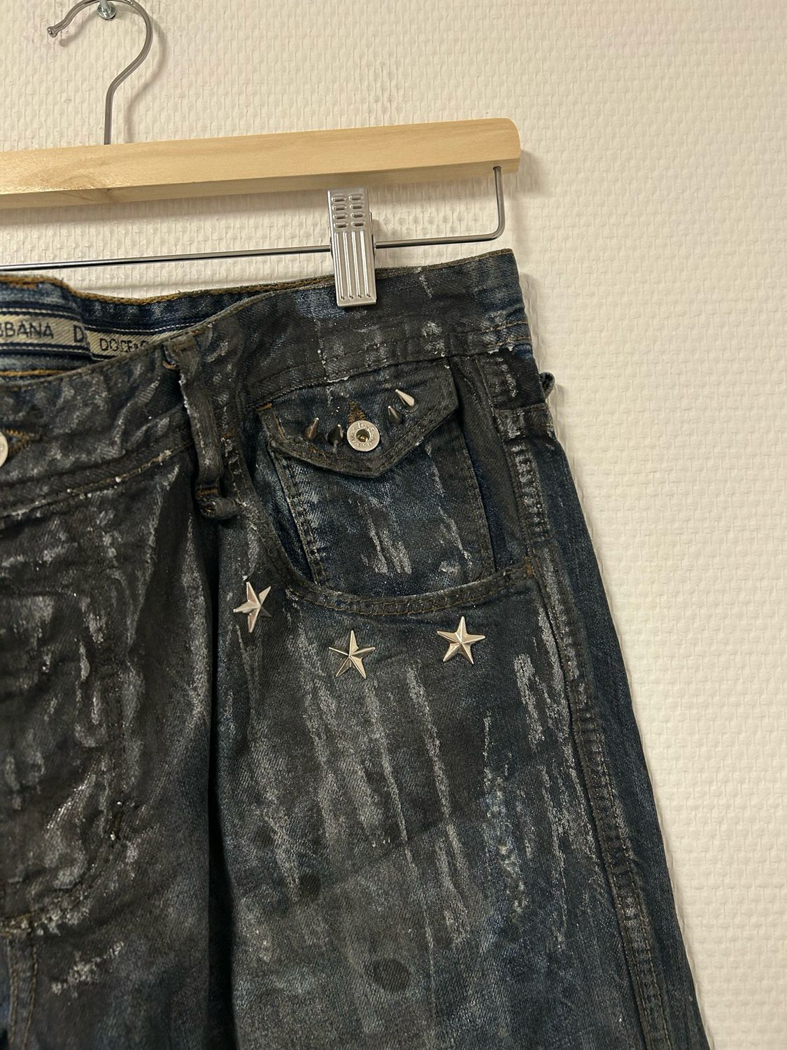 Dolce &amp; Gabbana FW2004 Deconstructed Flared Painted Denim