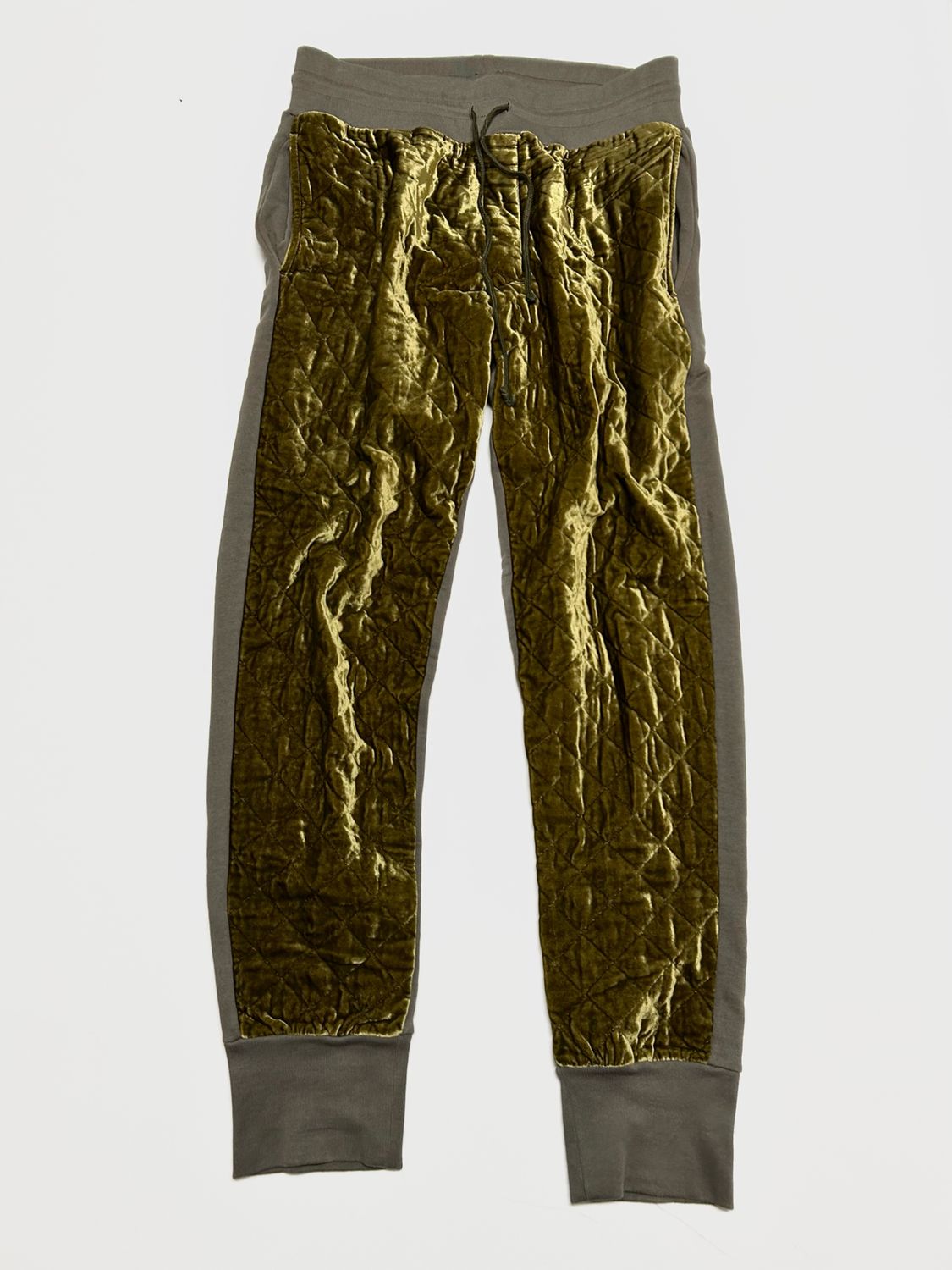 Dries Van Noten FW2016 Crushed Velvet Quilted Sweatpants