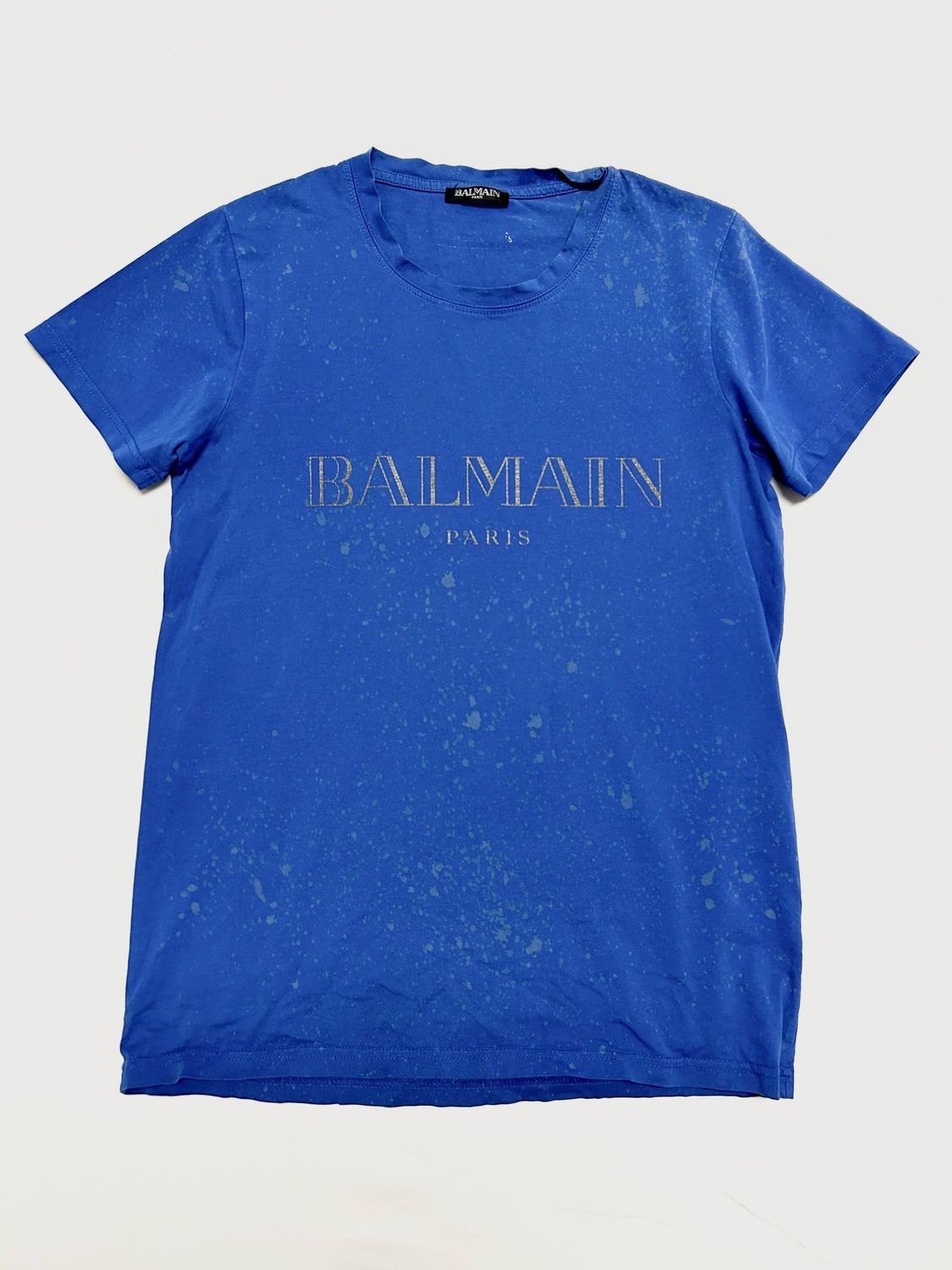 Balmain by Olivier Rousteing 2014 Logo Paint Splatter T-Shirt