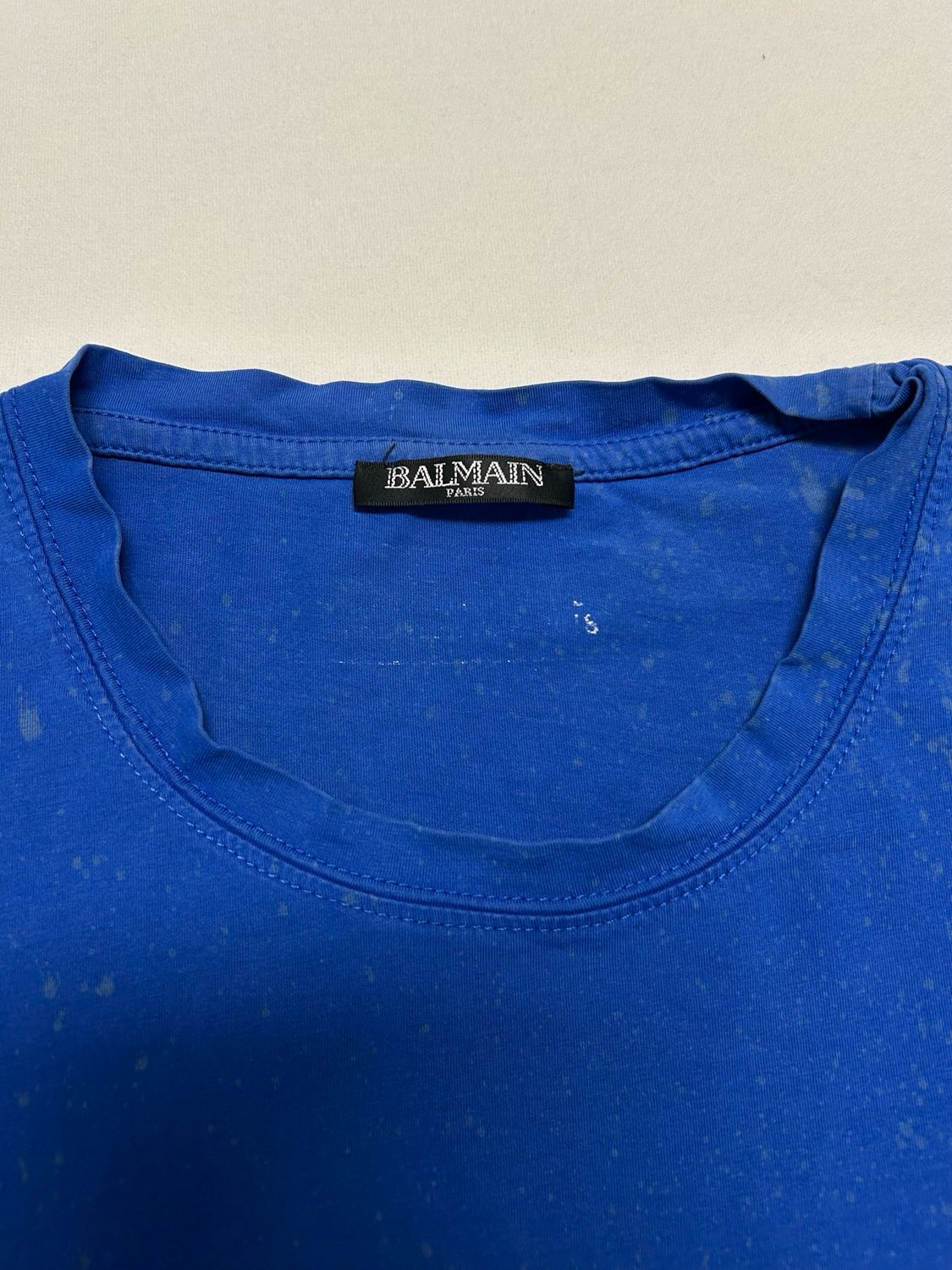 Balmain by Olivier Rousteing 2014 Logo Paint Splatter T-Shirt