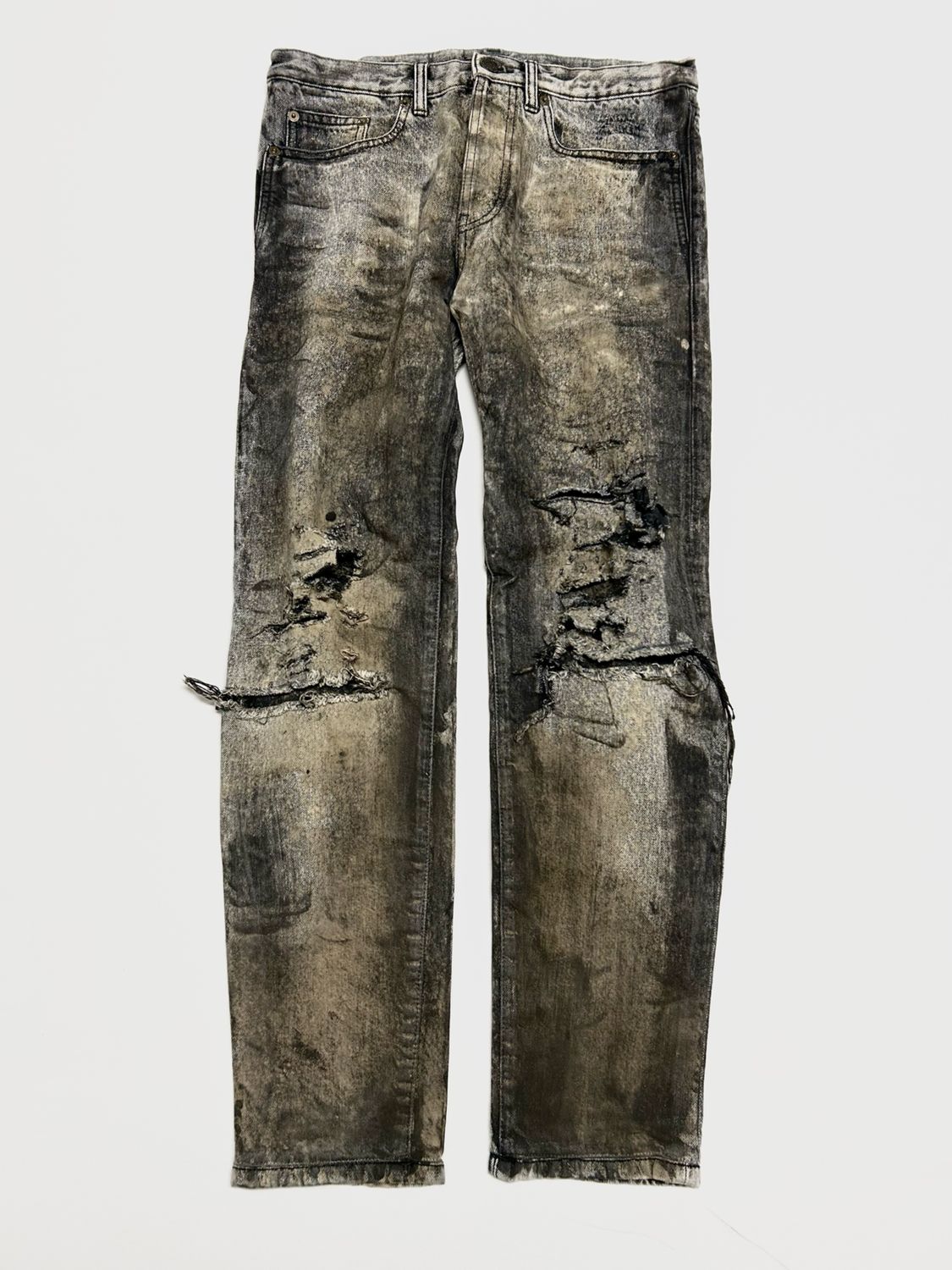 Saint Laurent Paris by Anthony Vaccarello FW2017 Reworked Distressed Denim