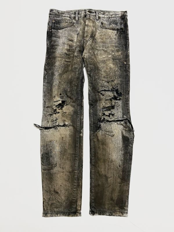 Saint Laurent Paris by Anthony Vaccarello FW2017 Reworked Distressed Denim