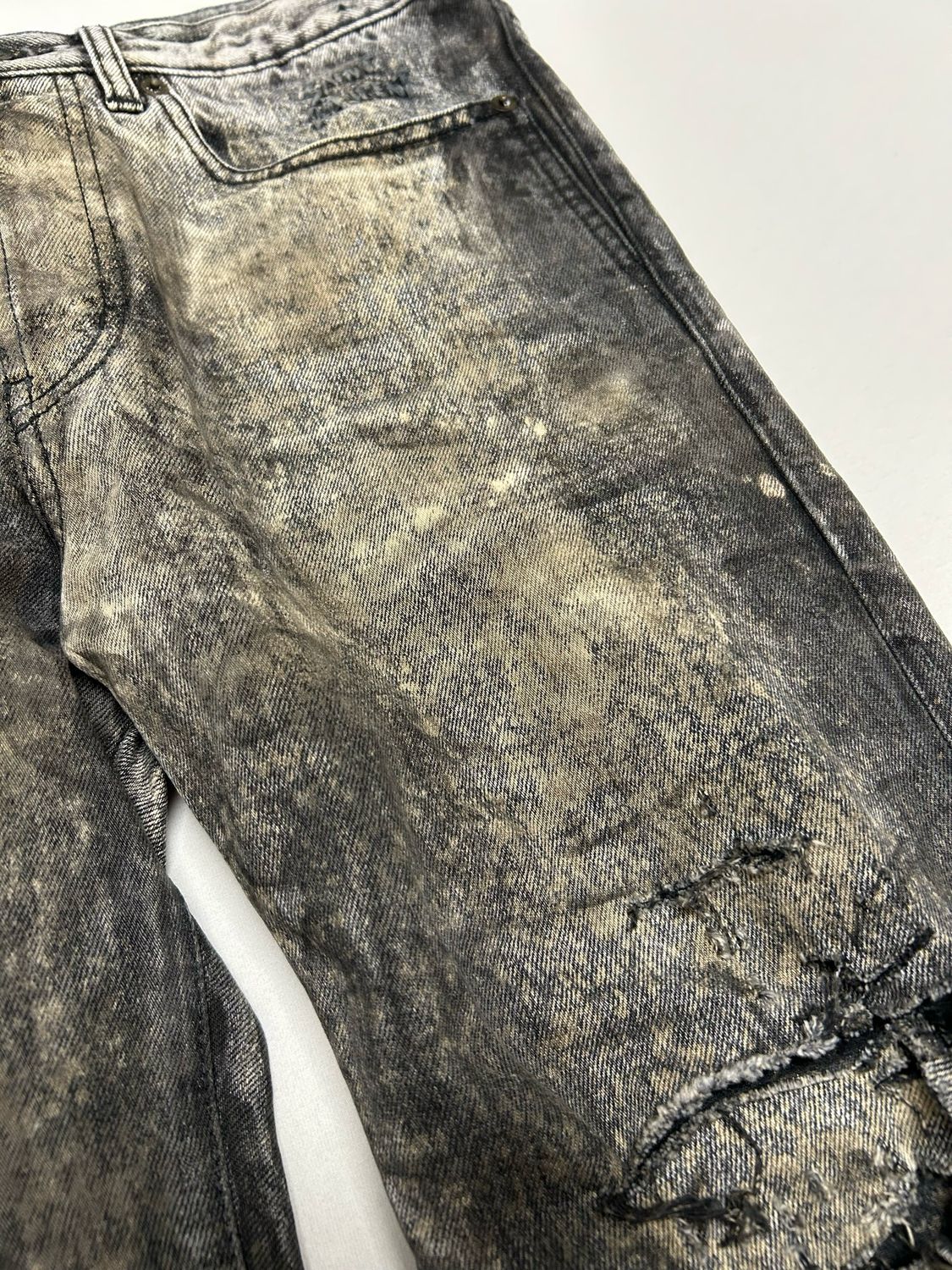 Saint Laurent Paris by Anthony Vaccarello FW2017 Reworked Distressed Denim