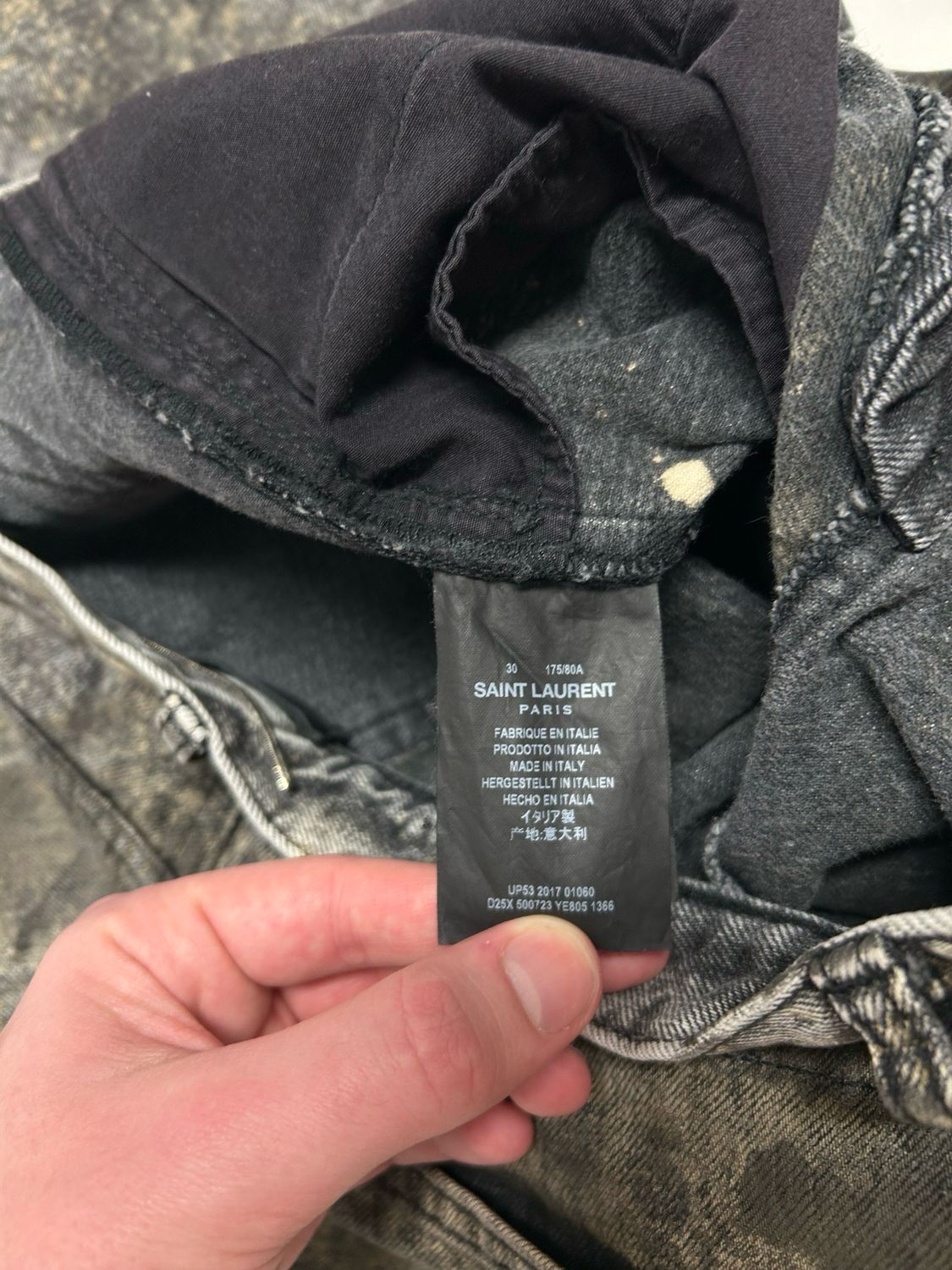 Saint Laurent Paris by Anthony Vaccarello FW2017 Reworked Distressed Denim