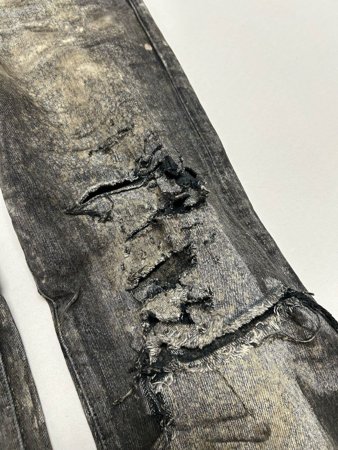 Saint Laurent Paris by Anthony Vaccarello FW2017 Reworked Distressed Denim