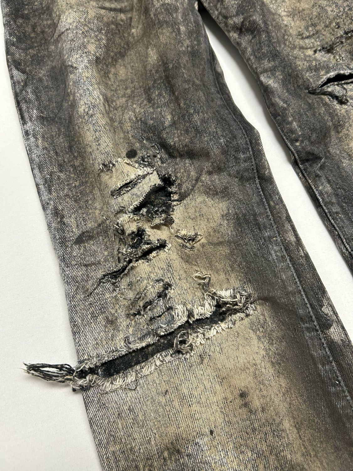 Saint Laurent Paris by Anthony Vaccarello FW2017 Reworked Distressed Denim