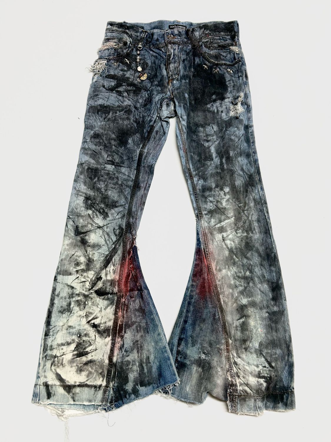 Dolce &amp; Gabbana  2004 Reworked Flared Denim Jeans