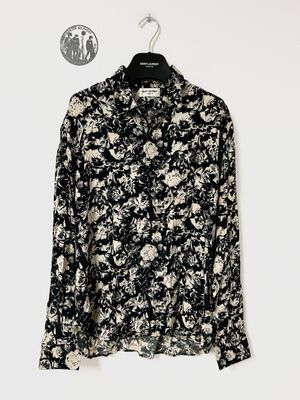 Saint Laurent Paris by Anthony Vaccarello 2021 Floral Silk Shirt Saint Laurent Paris by Anthony Vaccarello 2021 Floral Silk Shirt