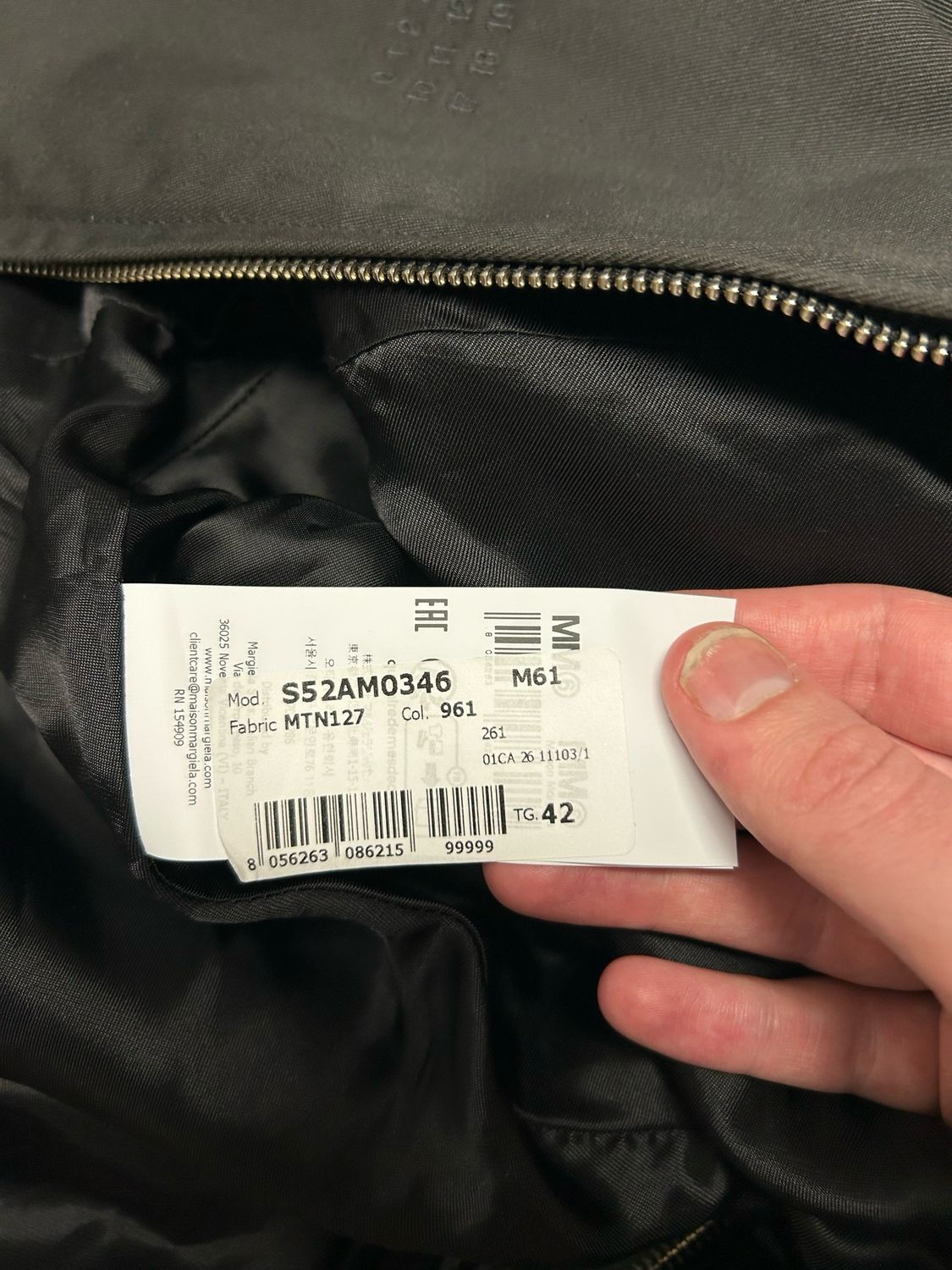 Maison Martin Margiela SS2026 Mirrored Two-Tone Zip Jacket