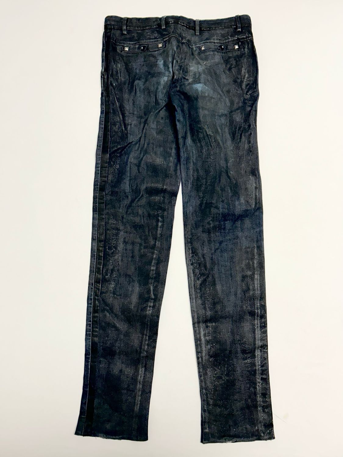 Dolce &amp; Gabbana 2006 Waxed Studded Denim Jeans Reworked