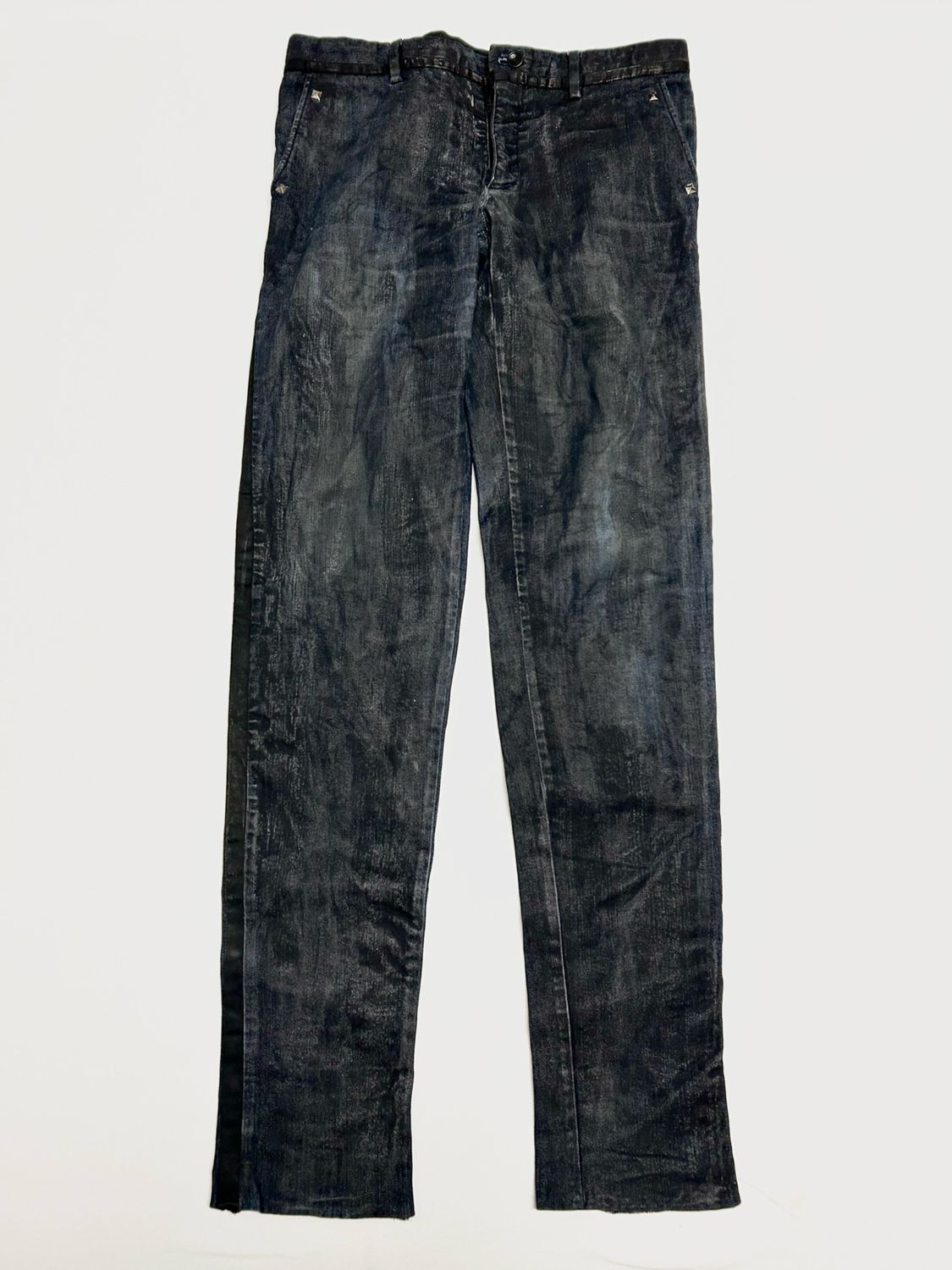 Dolce &amp; Gabbana 2006 Waxed Studded Denim Jeans Reworked