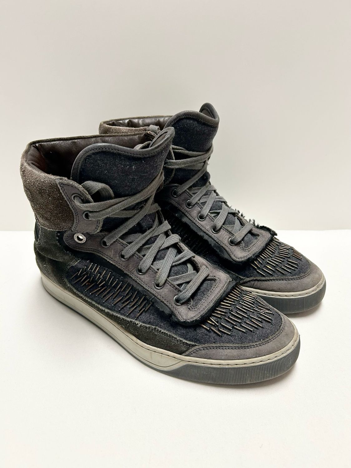 Lanvin by Lucas Ossendrijver 2015 Embellished High-Top Sneakers