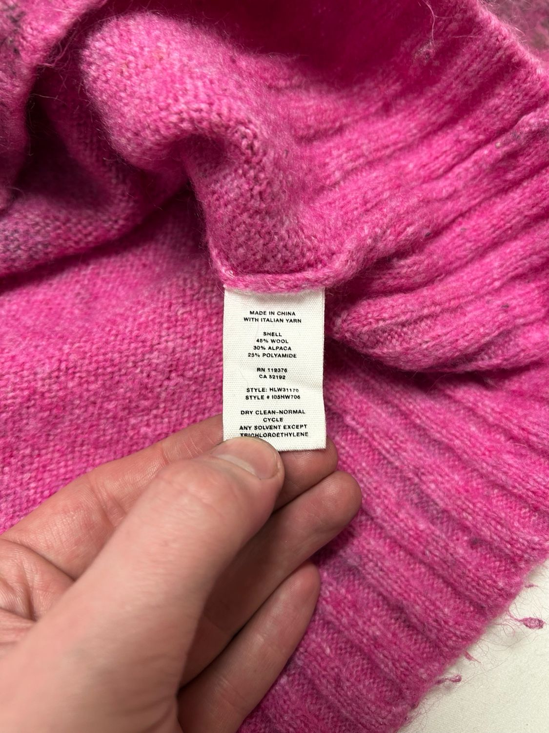 Helmut Lang 2016 Alpaca Loose Knit Reworked