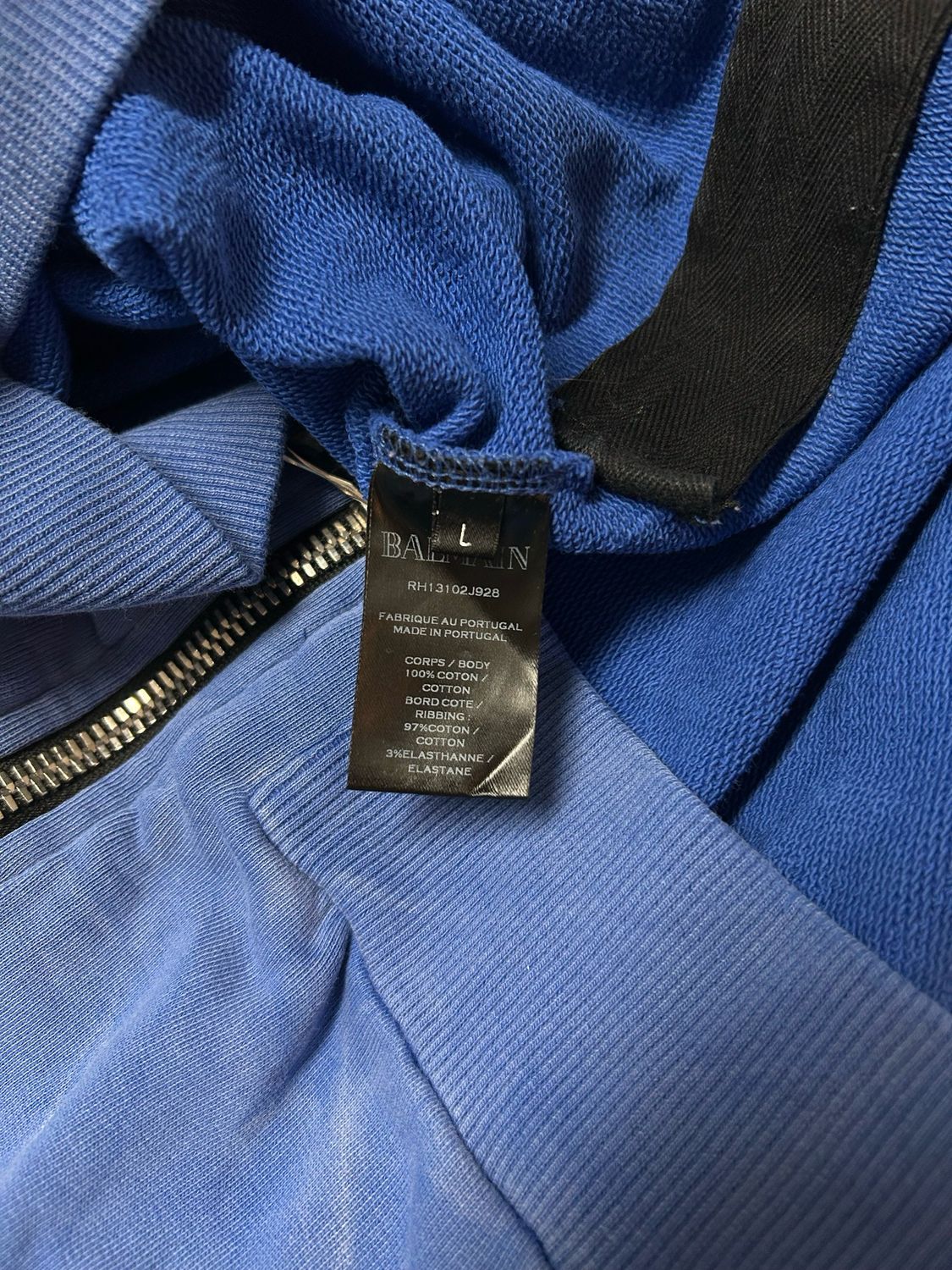 Balmain by Olivier Rousteing 2013 Signature Logo Side-Zip Crewneck Sweatshirt