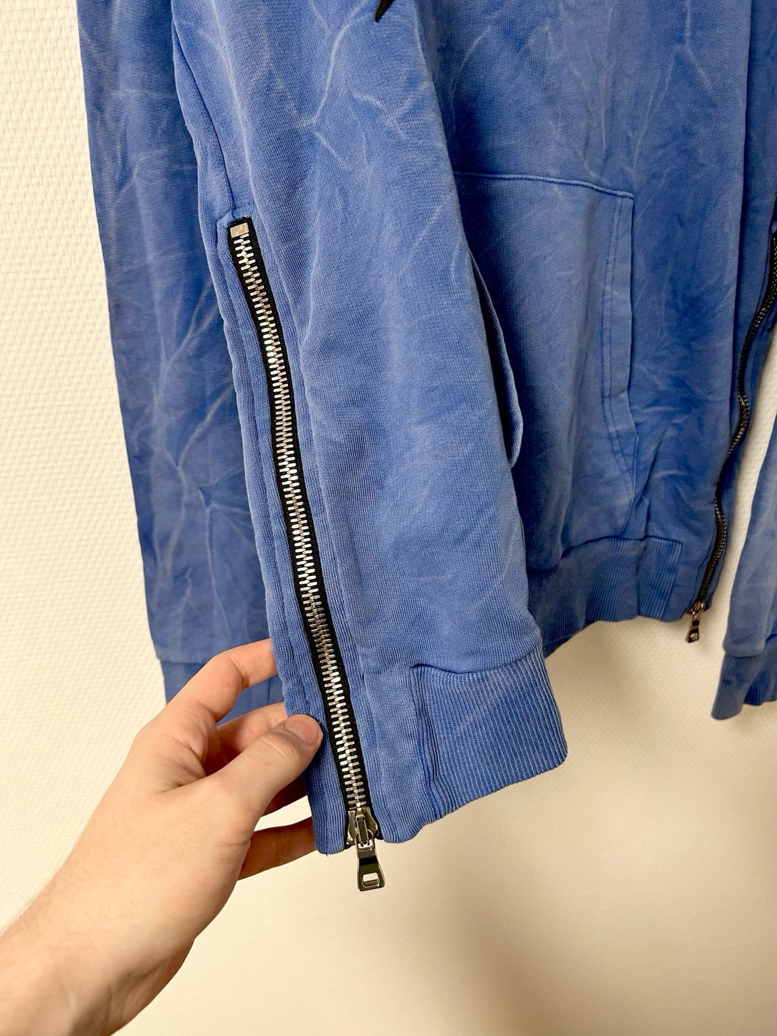 Balmain by Olivier Rousteing 2013 Signature Logo Side-Zip Crewneck Sweatshirt