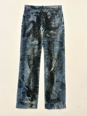 Dolce &amp; Gabbana 2010 Painted Stamp Logo Denim Jeans reworked