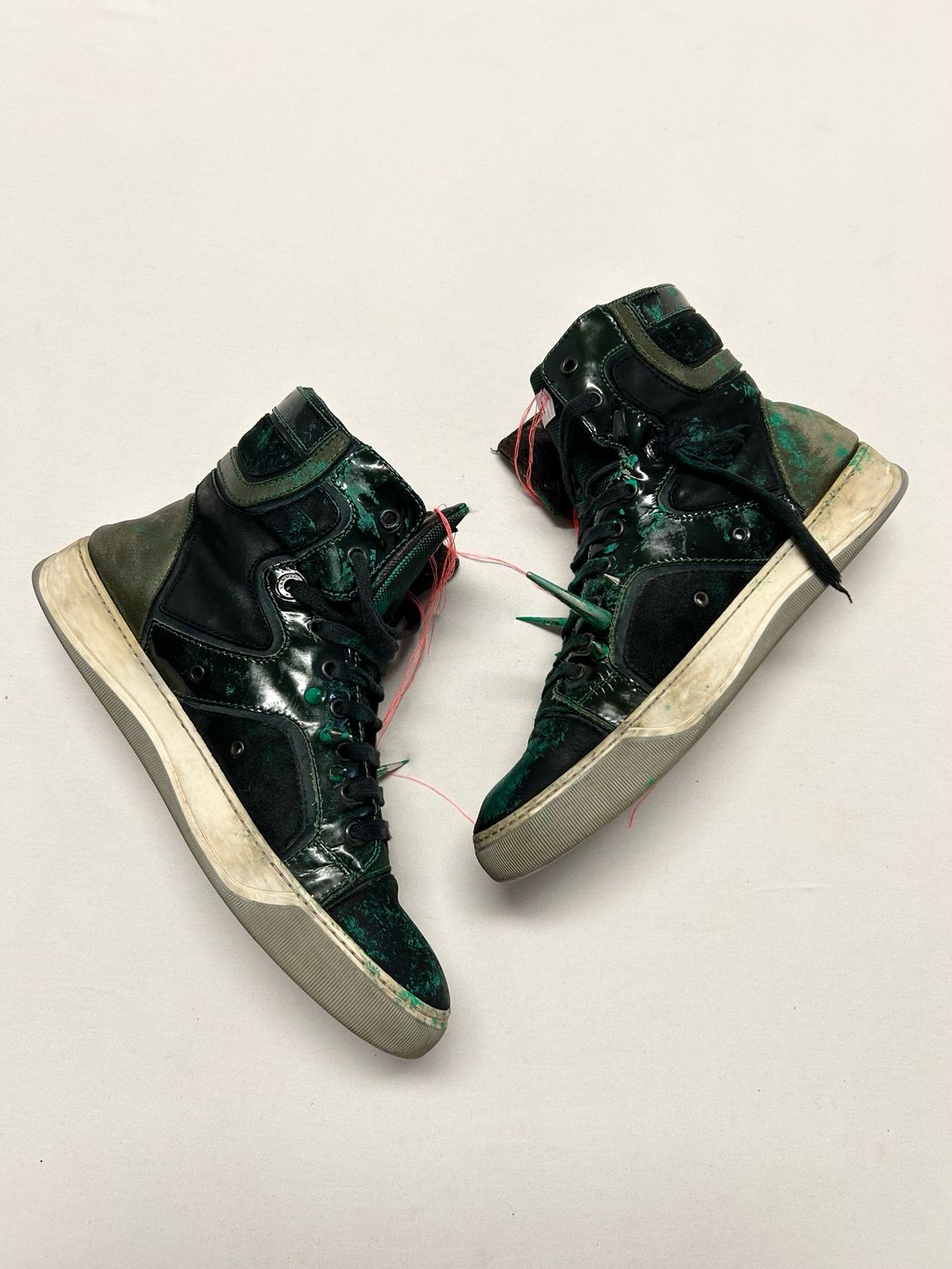 Lanvin by Alber Elbaz 2011 DBB1 Patent High-Top Sneakers — Reworked