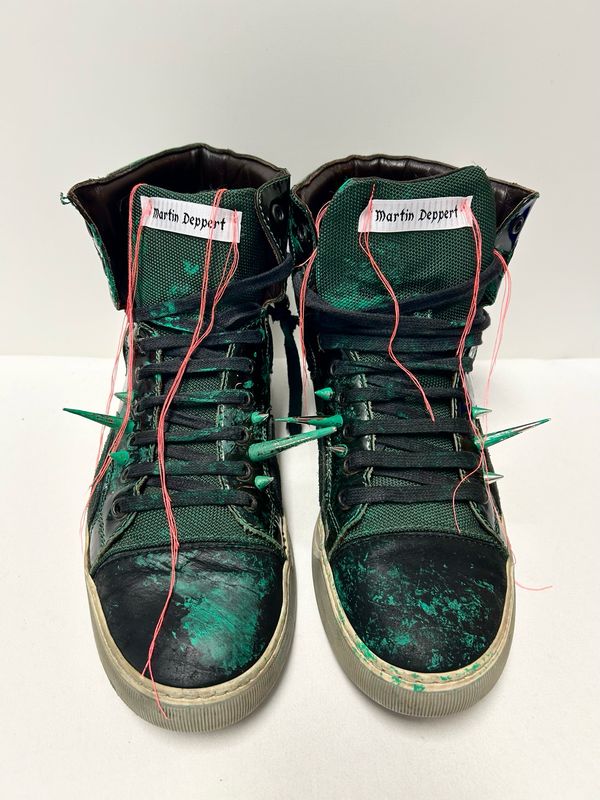 Lanvin by Alber Elbaz 2011 DBB1 Patent High-Top Sneakers — Reworked