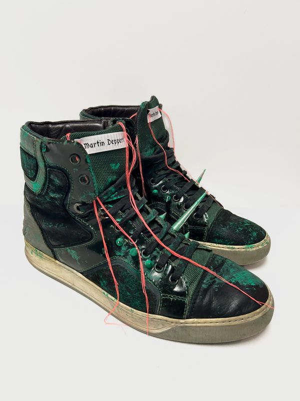 Lanvin by Alber Elbaz 2011 DBB1 Patent High-Top Sneakers — Reworked