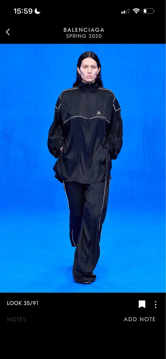 Balenciaga by Demna SS2020 Houndstooth Zip Track Jacket