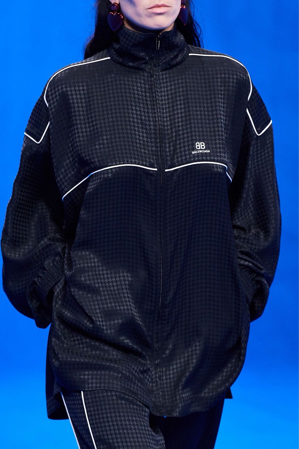 Balenciaga by Demna SS2020 Houndstooth Zip Track Jacket