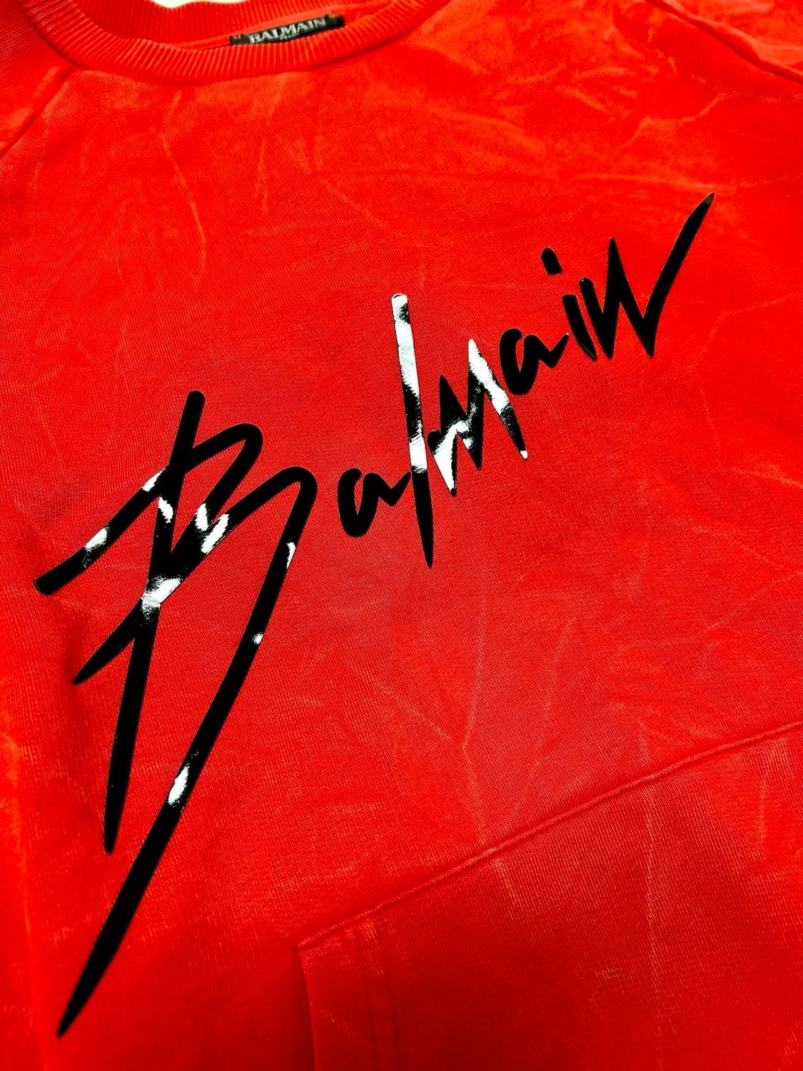 Balmain by Olivier Rousteing 2013 Signature Logo Side-Zip Crewneck Sweatshirt