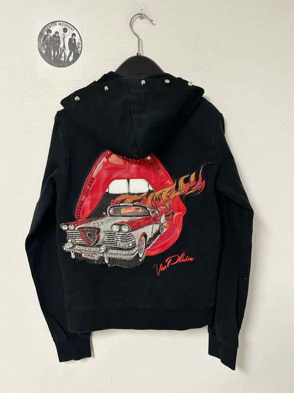 Philipp Plein SS2017 “Mouth” Crystal-Embellished Zip Hoodie