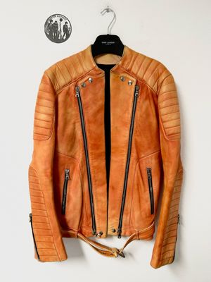 Balmain by Olivier Rousteing SS2015 Lamb Leather Biker Jacket