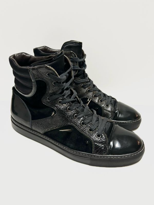 Lanvin 2010 Triple Black Spiked High-Top Sneakers