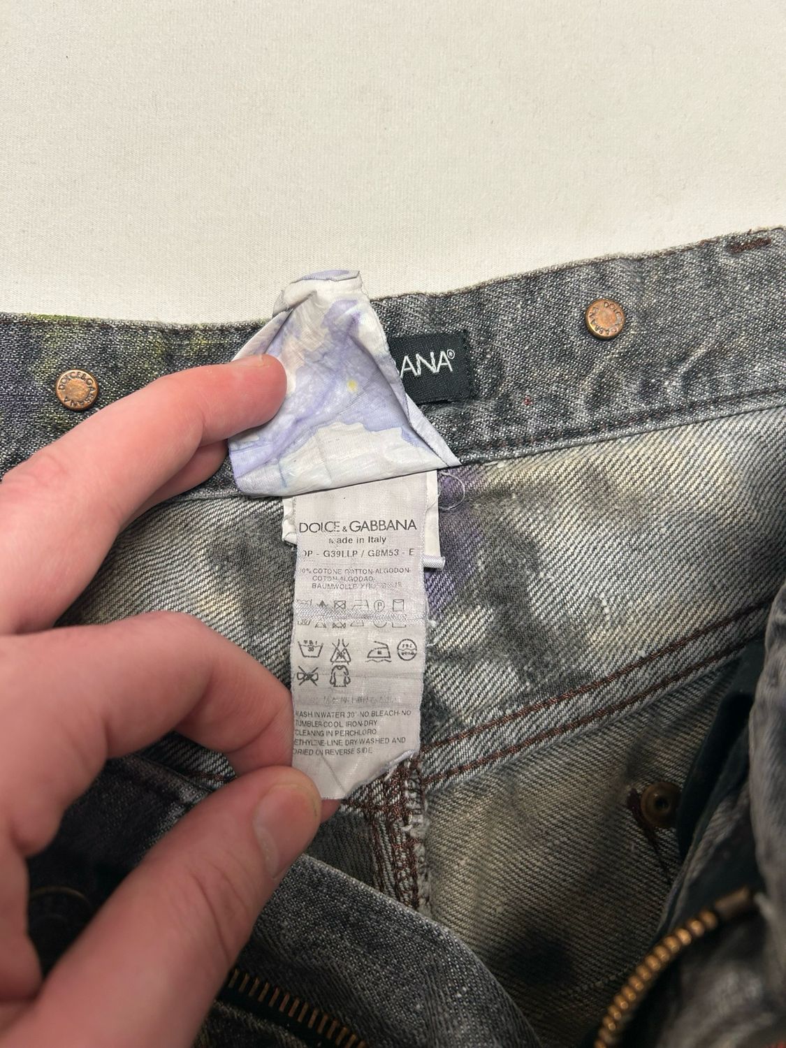 Dolce &amp; Gabbana 2004 Reworked Painted Flare Jeans