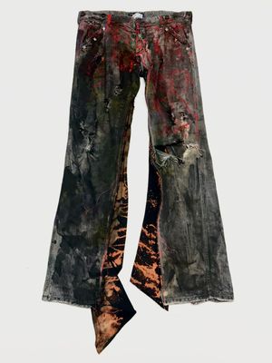 Dolce &amp; Gabbana 2004 Reworked Painted Flare Jeans