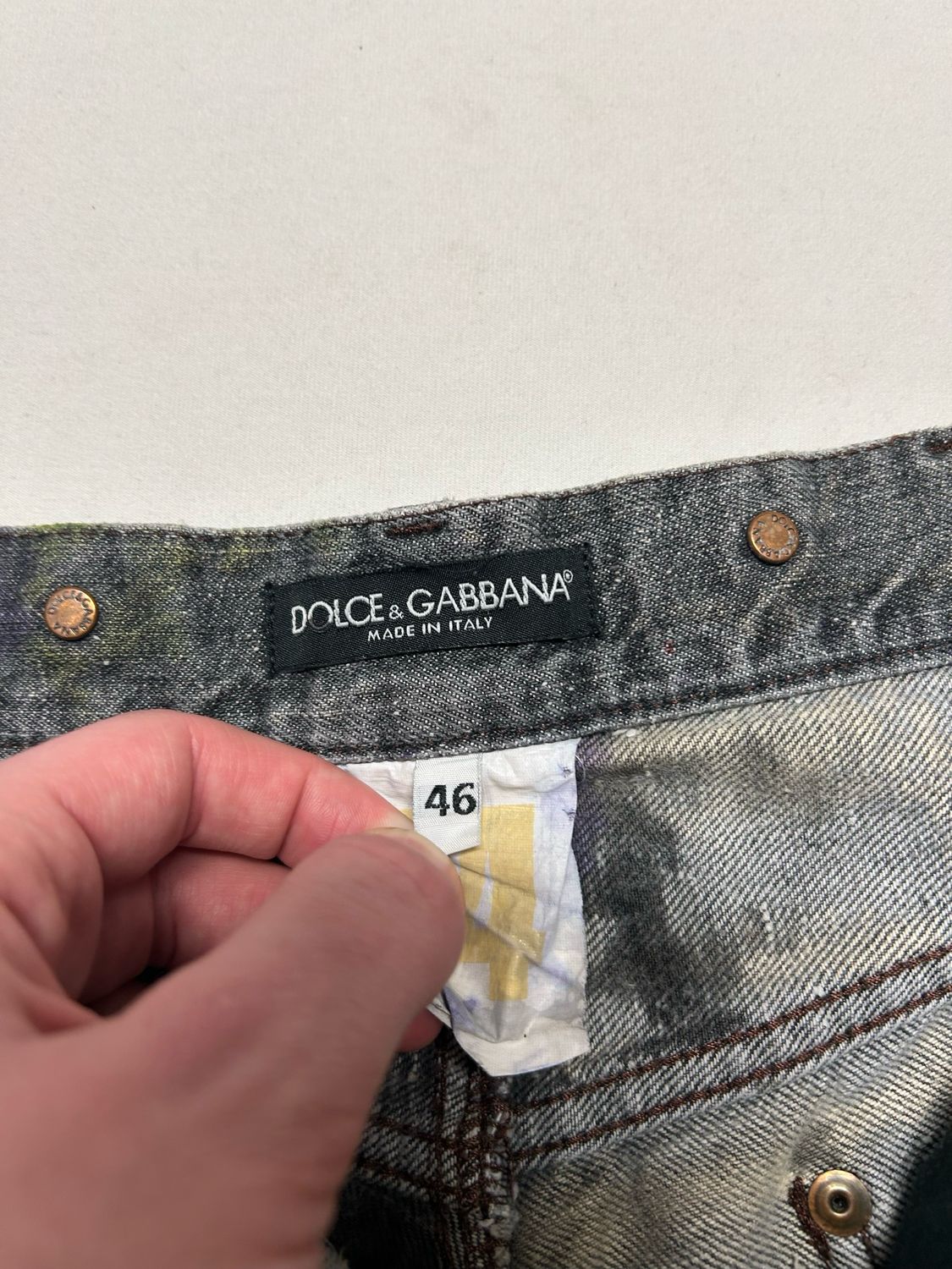 Dolce &amp; Gabbana 2004 Reworked Painted Flare Jeans