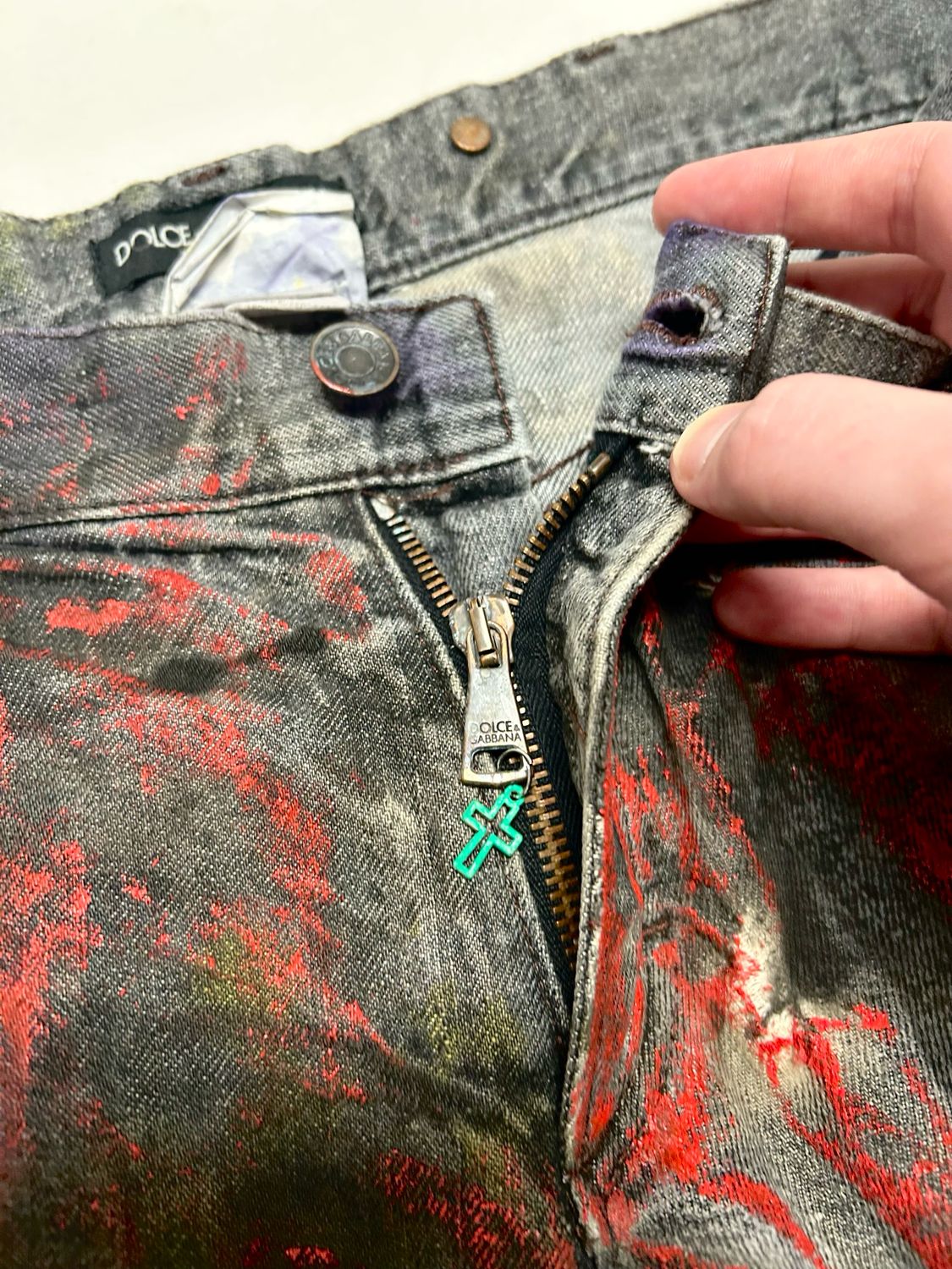 Dolce &amp; Gabbana 2004 Reworked Painted Flare Jeans