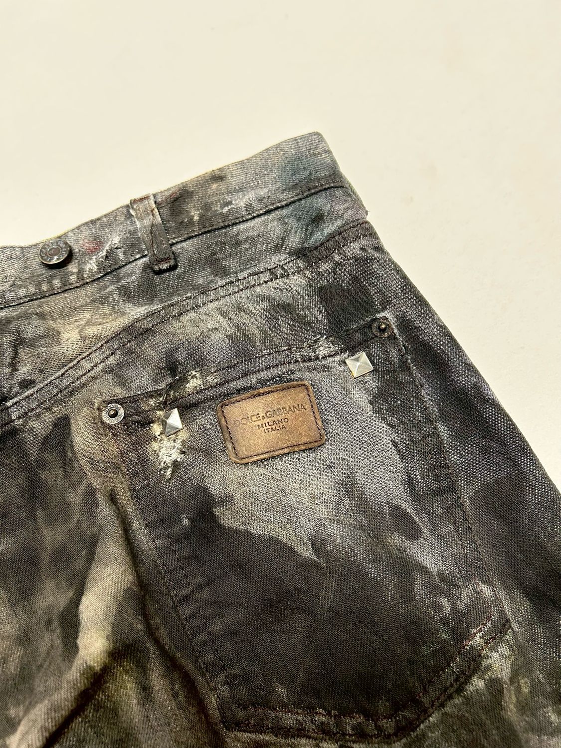 Dolce &amp; Gabbana 2004 Reworked Painted Flare Jeans
