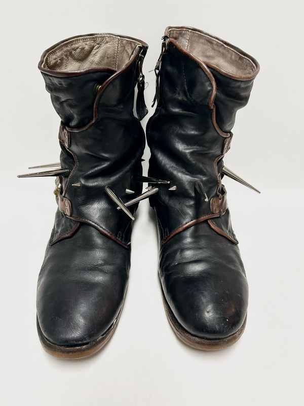 A.S.98 2015 Metal Clasp Side-Zip Spiked Boots