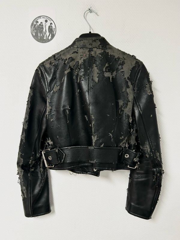 Balenciaga by Demna Gvasalia 2017 1/1 Sample Distressed Leather Biker Jacket