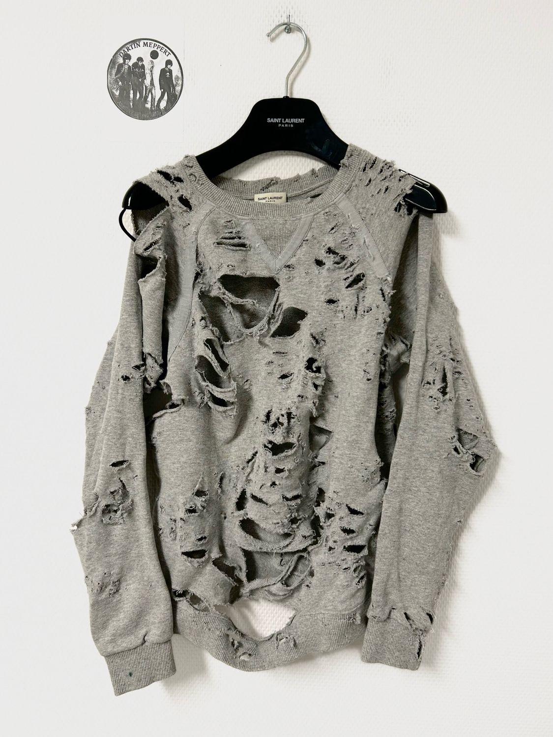 Saint Laurent by Hedi Slimane  SS2013 Distressed Crewneck