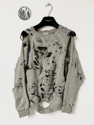 Saint Laurent by Hedi Slimane SS2013 Distressed Crewneck Saint Laurent by Hedi Slimane SS2013 Distressed Crewneck