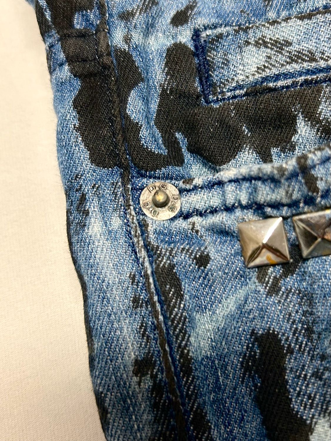 Dolce &amp; Gabbana SS2004 Flared Painted Denim 