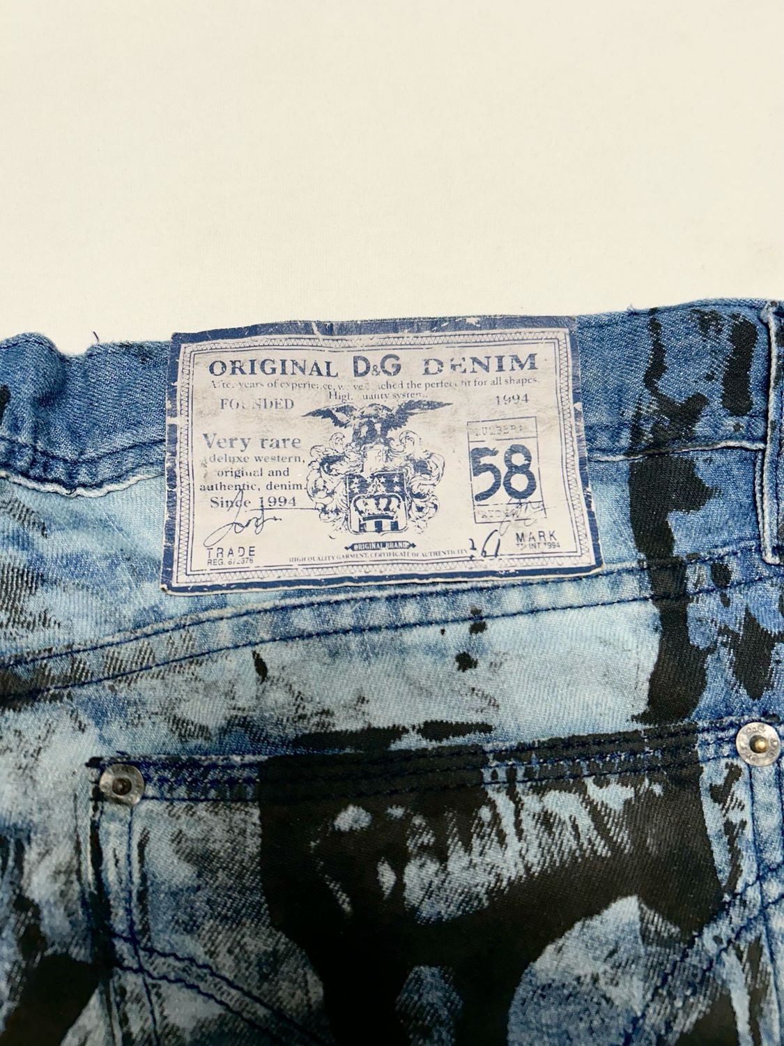 Dolce &amp; Gabbana SS2004 Flared Painted Denim 