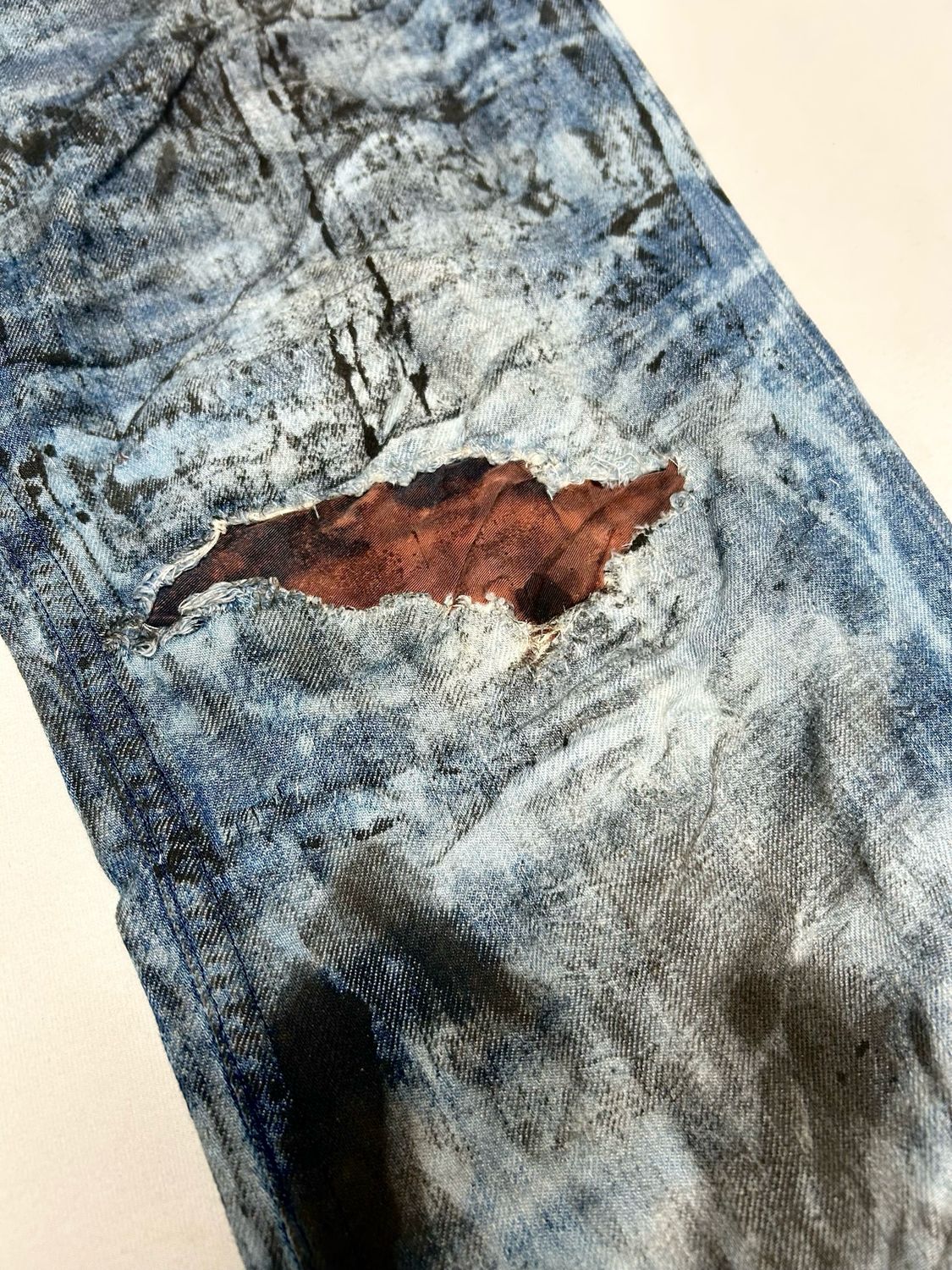 Dolce &amp; Gabbana SS2004 Flared Painted Denim 