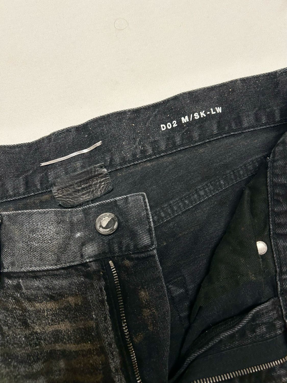 Saint Laurent Paris by Anthony Vaccarello 2019 Waxed Slim Jeans Reworked 