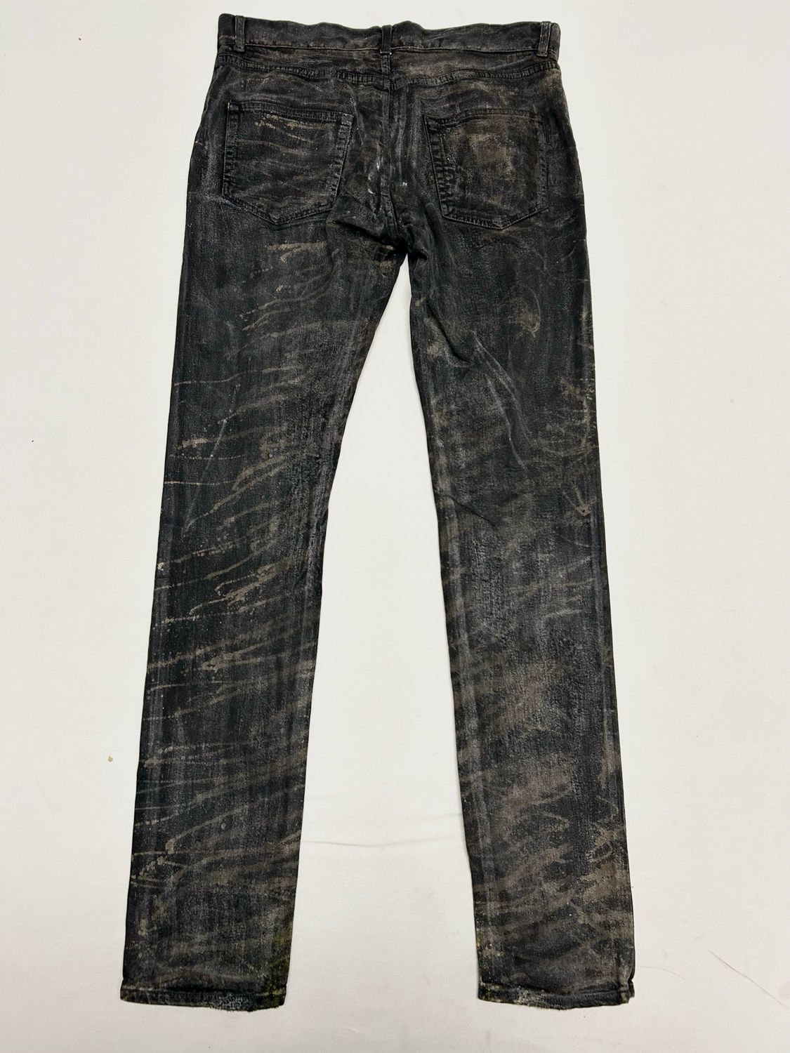 Saint Laurent Paris by Anthony Vaccarello 2019 Waxed Slim Jeans Reworked 