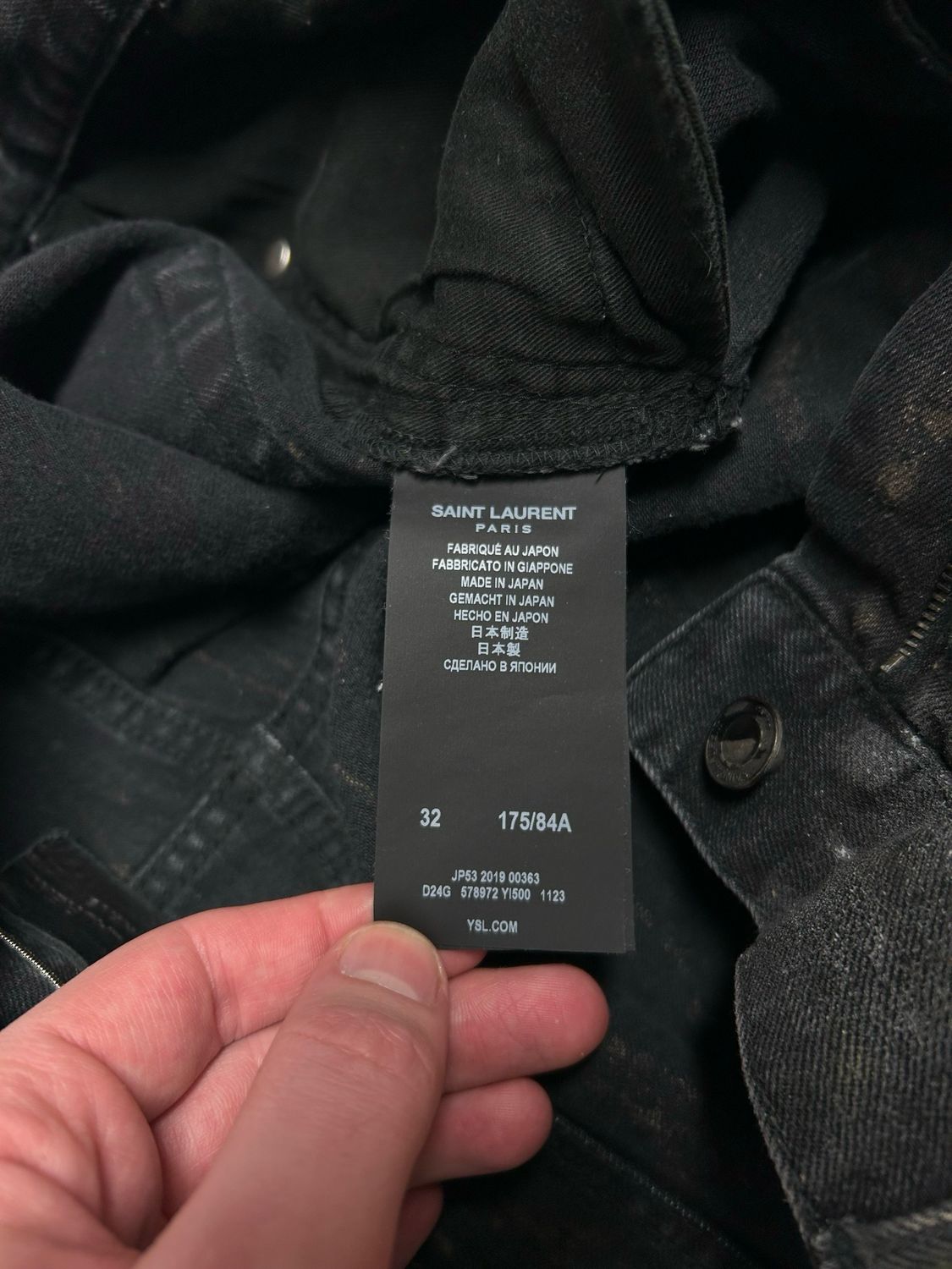 Saint Laurent Paris by Anthony Vaccarello 2019 Waxed Slim Jeans Reworked 