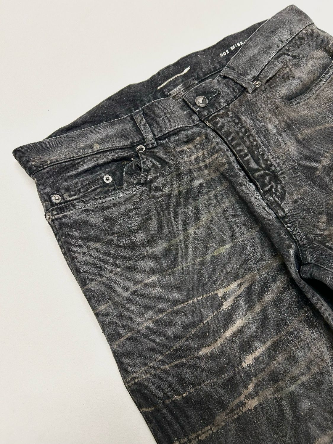 Saint Laurent Paris by Anthony Vaccarello 2019 Waxed Slim Jeans Reworked 