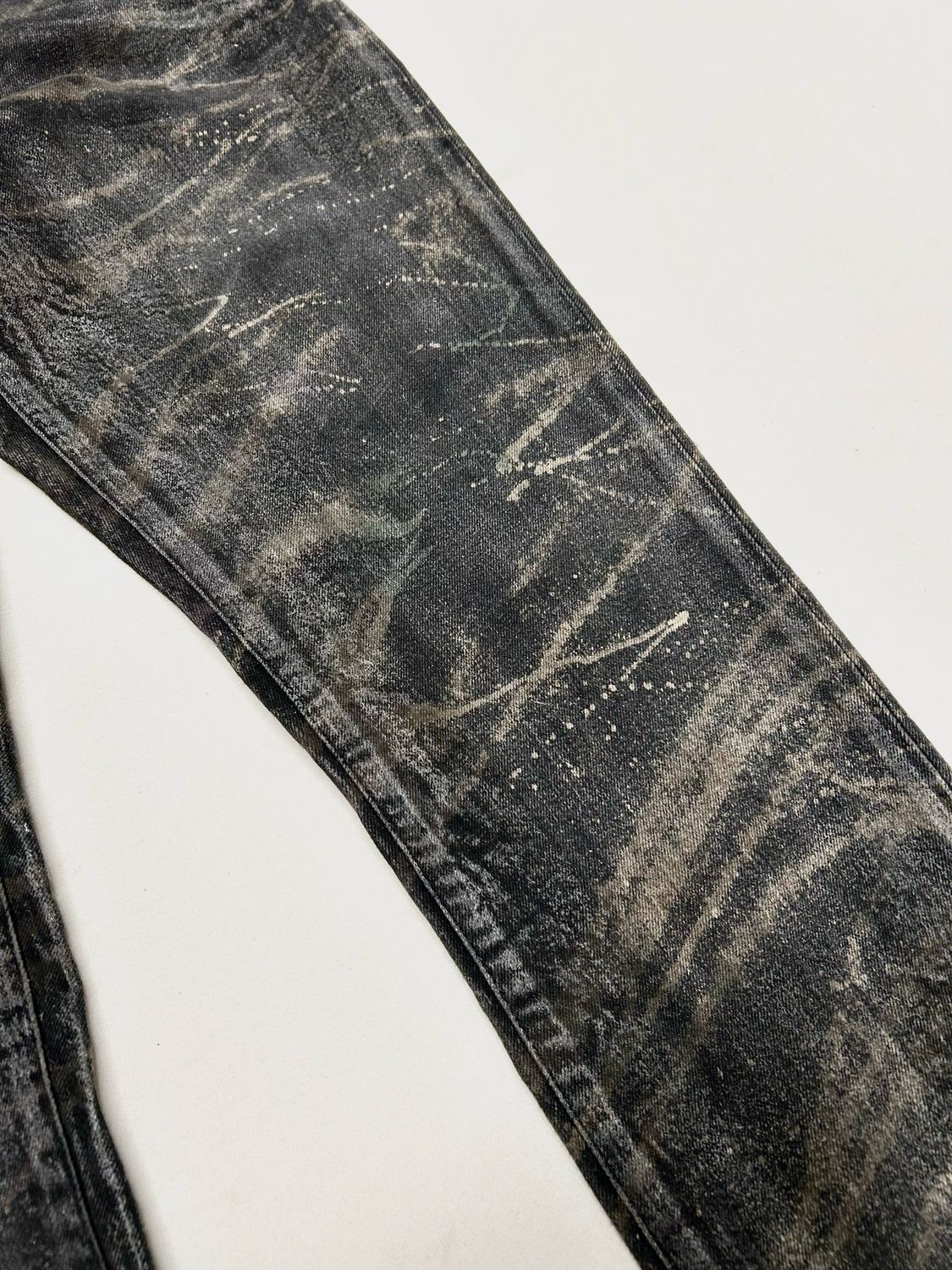 Saint Laurent Paris by Anthony Vaccarello 2019 Waxed Slim Jeans Reworked 