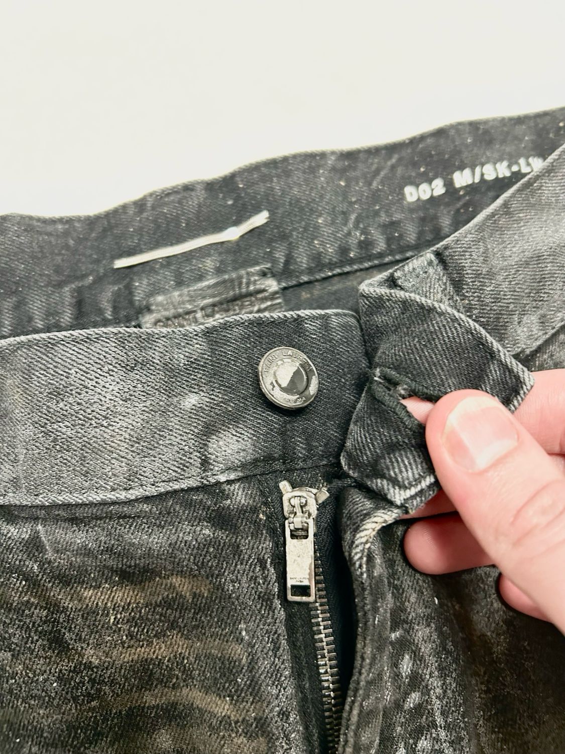 Saint Laurent Paris by Anthony Vaccarello 2019 Waxed Slim Jeans Reworked 